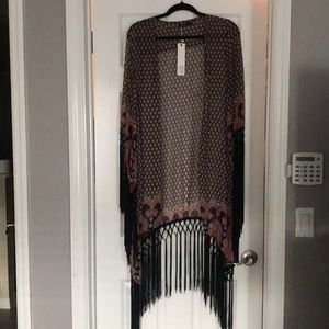 LF Fringe Kimono NWT